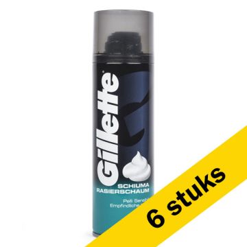 Aanbieding: 6x Gillette Sensitive Skin scheerschuim (200 ml)