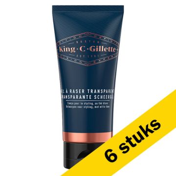 Aanbieding: 6x Gillette King C. transparante scheergel (150 ml)