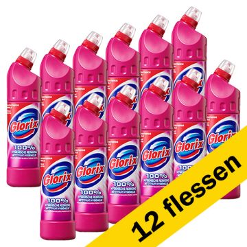 Aanbieding: 12x Glorix bleek Pink Flower (750 ml)