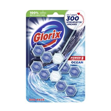 Glorix toiletblok Power 5 Ocean Duo (55 gram)