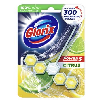 Glorix toiletblok Power 5 Citroen (55 gram)