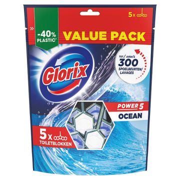 Glorix Power 5 Ocean Toiletblok  (5 stuks)