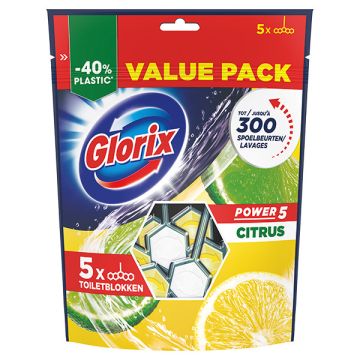 Glorix Power 5 Citrus Toiletblok (5 stuks)