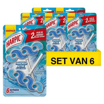 Aanbieding: 6x Harpic toiletblok Active Fresh 6 Marine Duopack (2 x 39 gram)