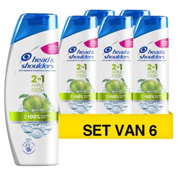 Aanbieding: Head & Shoulders Shampoo - Apple Fresh 2 in 1 (6 flessen - 400 ml)