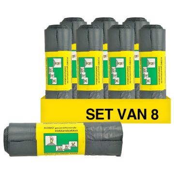 Aanbieding: Vuilniszakken met trekband 60 liter | 8 rollen a 15 stuks | KOMO