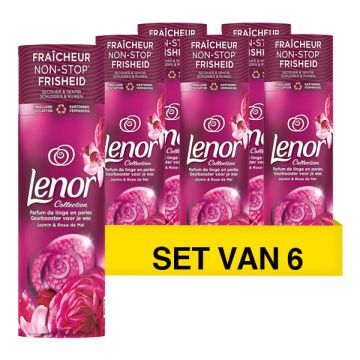 Aanbieding: Lenor Geurbooster Geurparels Robijn Jasmijn 235 gram (6 flessen - 114 wasbeurten)