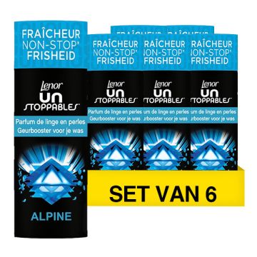 Aanbieding: Lenor Unstoppables Geurbooster Geurparels Alpine 235 gram (6 flessen - 114 wasbeurten)