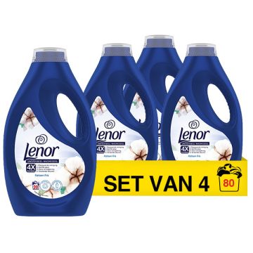 Aanbieding: Lenor Vloeibaar Wasmiddel Katoen Fris 900 ml (4 flessen - 80 Wasbeurten)