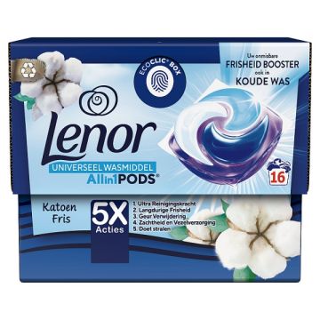 Lenor All-in-1 Pods Katoen Fris (16 Wasbeurten)