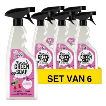 Aanbieding: Marcel's Green Soap badkamerreiniger Patchouli en Cranberry (6 flessen - 3000 ml)