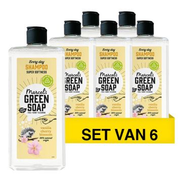 Aanbieding: 6x Marcel's Green Soap shampoo vanille en kersenbloesem (300 ml)