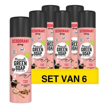 Aanbieding: Marcel's Green Soap deodorant spray Argan en Oudh (6 deodorants - 900 ml)