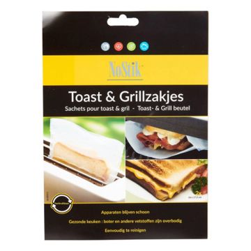 NoStik Toast grillzak | wit | 2 stuks (16 x 17,5cm)