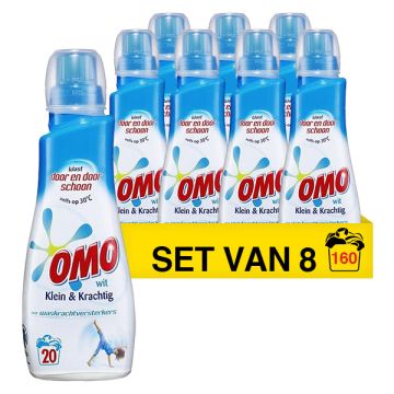 Aanbieding: Omo Vloeibaar Wasmiddel Klein & Krachtig Wit 700 ml (8 flessen - 160 wasbeurten)