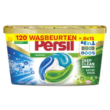 Aanbieding: Persil 4 In 1 Discs Wascapsules Deep Clean Active Fresh Universeel (8 dozen - 120 wasbeu