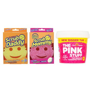 Aanbieding: The Pink Stuff Paste (850 gram) + Scrub Mommy spons roze & Scrub Daddy Original spons