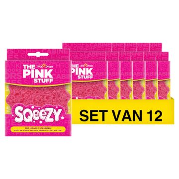 Aanbieding: The Pink Stuff Sqeezy - Dubbelzijdige Scrub Spons Roze (12 stuks)