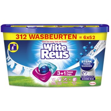 Aanbieding: Witte Reus Wasmiddel Capsules 3+1 Power Caps (6 dozen - 312 wasbeurten)