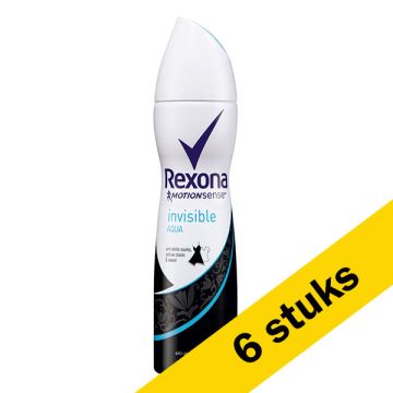 Aanbieding: 6x Rexona deodorant spray Invisible Aqua (150 ml)