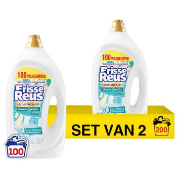 Aanbieding: Frisse Reus Vloeibaar Wasmiddel Lotus 4,5 Liter (2 flessen - 200 wasbeurten)