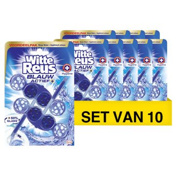 Aanbieding: Witte Reus toiletblok Blauw Actief Hygiëne (10 stuks - 100 g)