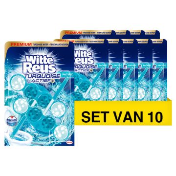 Aanbieding: Witte Reus toiletblok Turquoise Actief (10 stuks - 100 g)