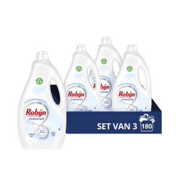 Aanbieding: Robijn Vloeibaar Wasmiddel Stralend Wit 3000 ml (3 flessen - 180 wasbeurten)