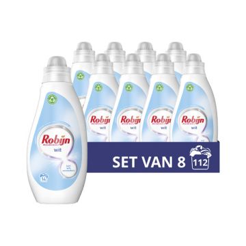 Aanbieding: Robijn Vloeibaar Wasmiddel Wit 700 ml (8 flessen - 112 wasbeurten)