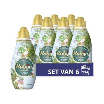 Aanbieding: Robijn Klein & Krachtig Vloeibaar Wasmiddel Kokos Sensation 665 ml (6 flessen - 114 wasb