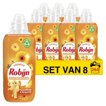 Aanbieding: Robijn Wasverzachter Passiebloem & Bergamot 825 ml (8 flessen - 264 wasbeurten)