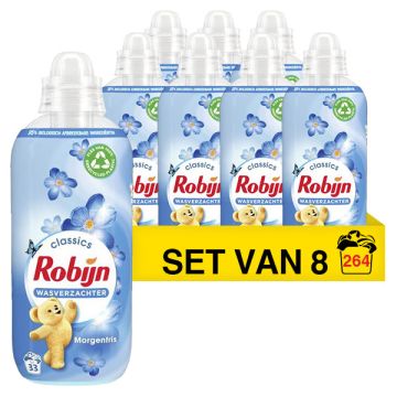 Aanbieding: Robijn Wasverzachter Morgenfris 825 ml (8 flessen - 264 wasbeurten)