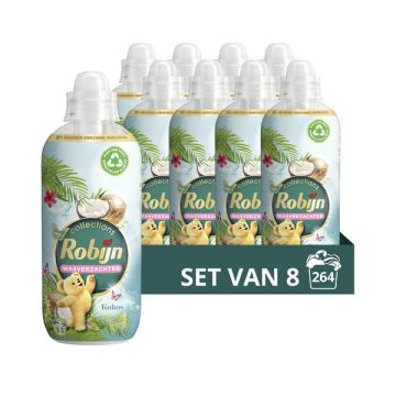 Aanbieding: Robijn wasverzachter Kokos 825 ml (8 flessen - 264 wasbeurten)