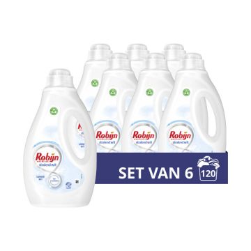 Aanbieding: Robijn Vloeibaar Wasmiddel Stralend Wit 1000 ml (6 flessen - 120 wasbeurten)