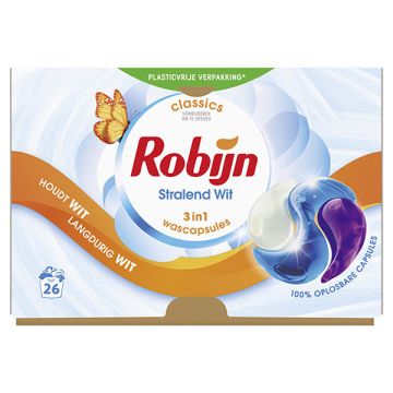 Robijn 3-in-1 Wascapsules Stralend Wit (26 wasbeurten)