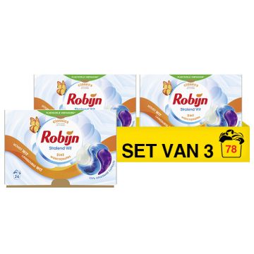 Aanbieding: Robijn 3-in-1 Wascapsules Stralend Wit (3 dozen - 78 wasbeurten)