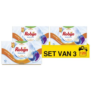 Aanbieding: Robijn 3-in-1 Wascapsules Stralend Wit (3 dozen - 120 wasbeurten)