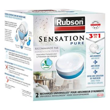 Rubson Sensation vochtopnemer navullingen neutraal (2 x 300 gram)