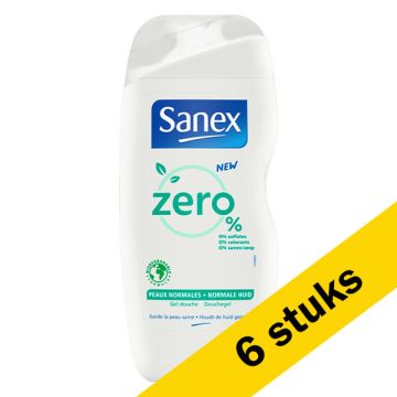 Aanbieding: 6x Sanex douchegel Zero% normale huid (250 ml)