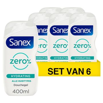 Aanbieding: 6x Sanex Zero% douchegel voor de normale huid (400 ml)