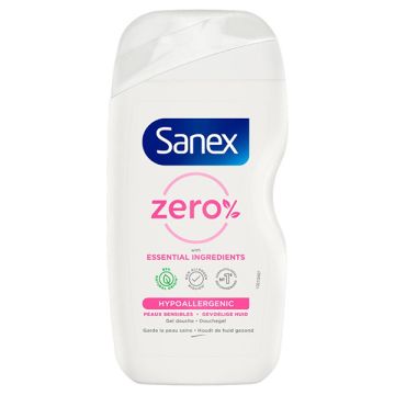 Sanex Zero% hypoallergene douchegel voor de gevoelige huid (400 ml)