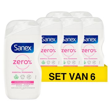 Aanbieding: 6x Sanex Zero% hypoallergene douchegel voor de gevoelige huid (400 ml)