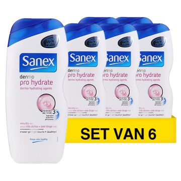 Aanbieding: Sanex Dermo Pro Hydrate Douchegel (6 flessen - 250 ml)