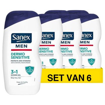 Aanbieding: Sanex Men Sensitive Douchegel (6 flessen - 250 ml)