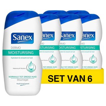 Aanbieding: Sanex Dermo Hydrating Douchegel (6 flessen - 500 ml)