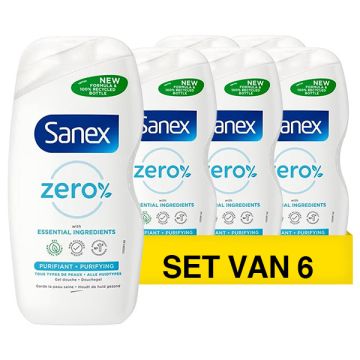 Aanbieding: Sanex Zero% Purifying Douchegel (6 flessen - 500 ml)