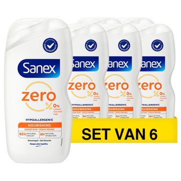 Aanbieding: Sanex Zero% Nourishing Douchegel (6 flessen - 400 ml)