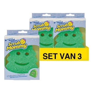 Aanbieding: 3x Scrub Daddy | Scrub Mommy Special Edition Kerst | Christmas Tree