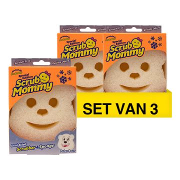 Aanbieding: 3x Scrub Daddy | Scrub Mommy Special Edition Kerst | White Polar Bear spons