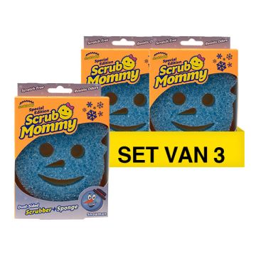 Aanbieding: 3x Scrub Daddy | Scrub Mommy Special Edition Kerst | Blue Snowman spons